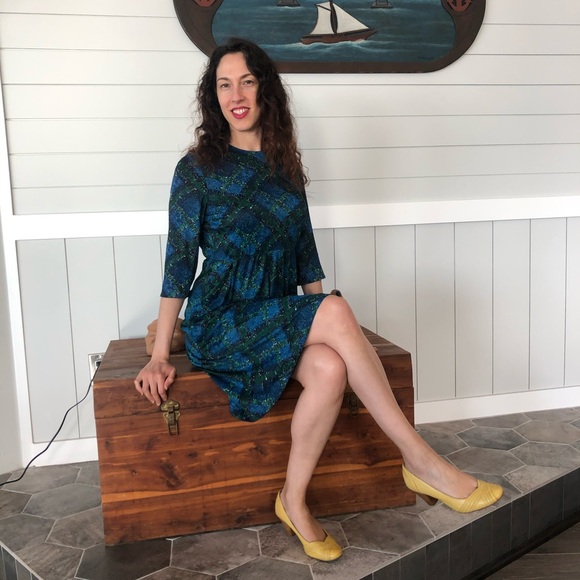 VTG 60’s Day Dress in Mod Scottish Plaid Size m-l - Picture 12 of 13